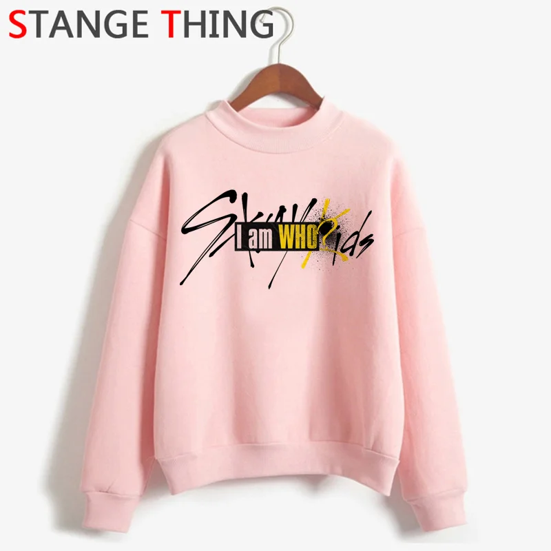 Stray Kids Miroh Harajuku Funny Cartoon Hoodies Women Turtleneck Kawaii Print I Am Who Sweatshirts Graphic Fashion Hoody Female - Color: H2917
