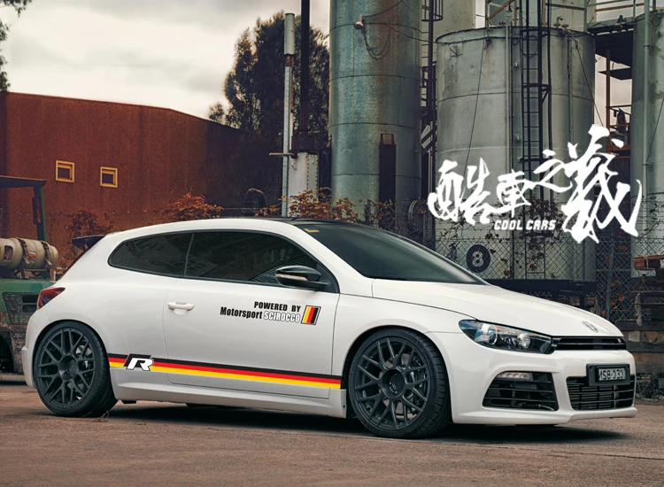 Спортивная Автомобильная наклейка для Volkswagen Scirocco, боковая юбка, немецкий флаг, стильные автомобильные наклейки и наклейки, Авто Наклейка