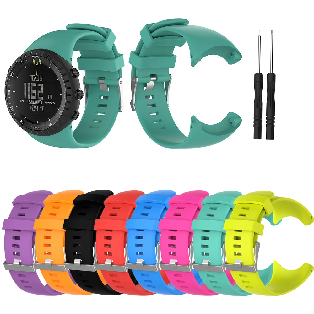 

Essidi Премиум силиконовый ремешок для часов для основной выпуск Suunto, все черный ремешок Ремешок Correa для основной выпуск Suunto, полностью черного цвета