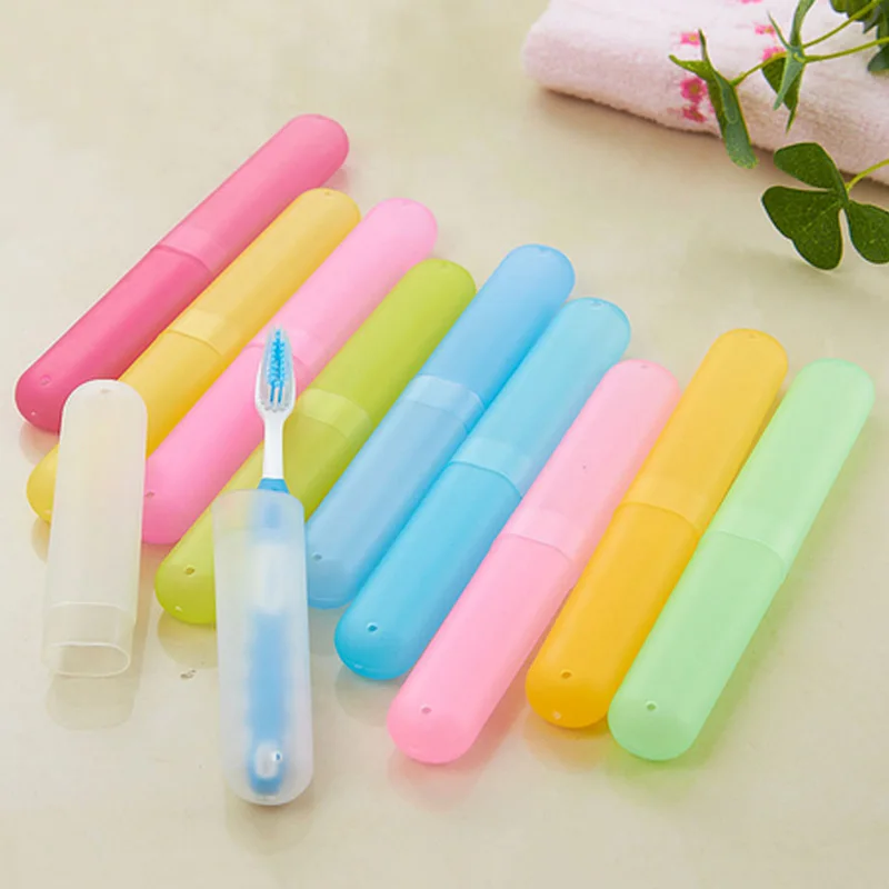 4PC Toothbrush Holder Travel Hiking Camping Tooth Brush Portable Cover Case Box 
