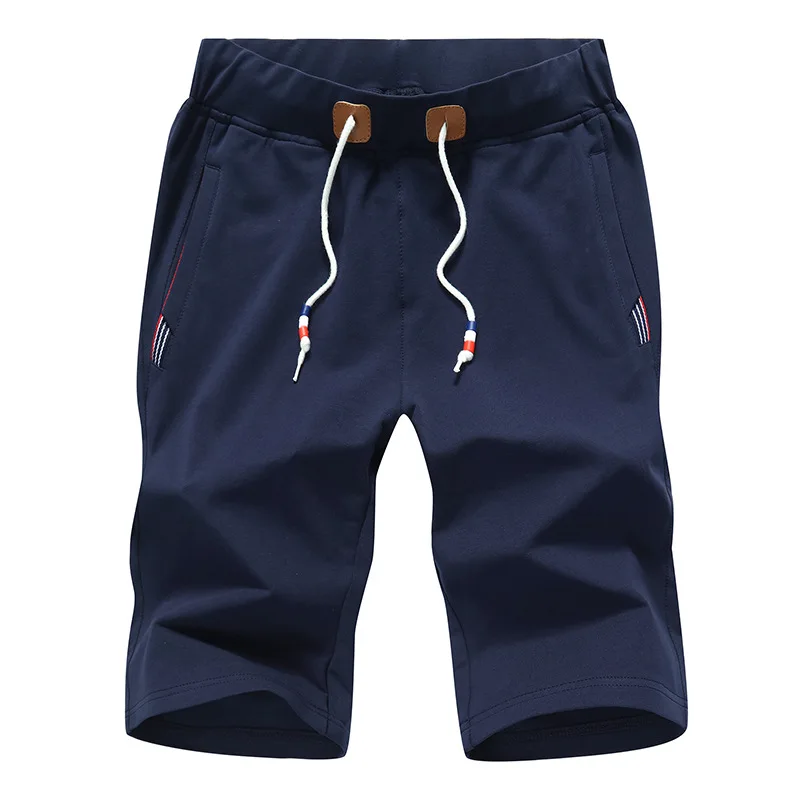 Ribbon Navy Однотонные мужские шорты 5XL летние мужские пляжные шорты хлопковые повседневные мужские шорты Homme брендовая одежда оптом - Цвет: Ribbon Navy