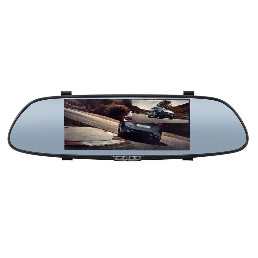 

7 Inch Touch Screen Driving Recorder Plastic Dual Lens Hd 1080P Rear View Mirror Gps Car Rearview Camera 1 Set