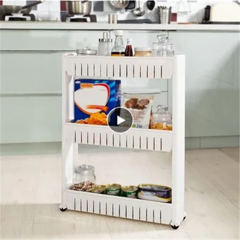 

Multipurpose Shelf Storage Refrigerator Bathroom Multi Layer Wheels Crack Holders Racks Side Shelf Shampoo Holder Kitchen Shelf