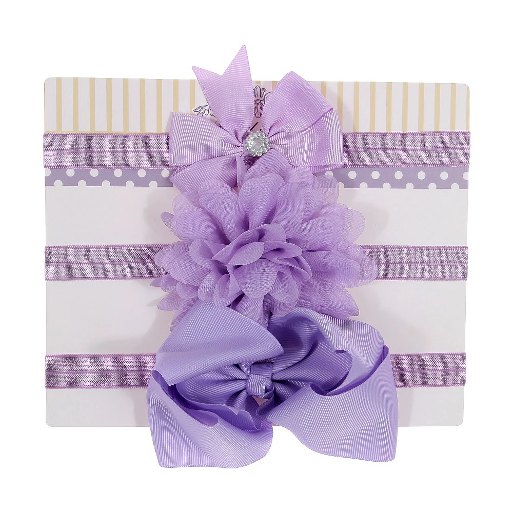 Винтаж для маленьких девочек «ласточкиным хвостом» Grosgain ленты, резинки для волос с бантиком комплект повязка с бантом Детские аксессуары по уходу за волосами - Цвет: lilac