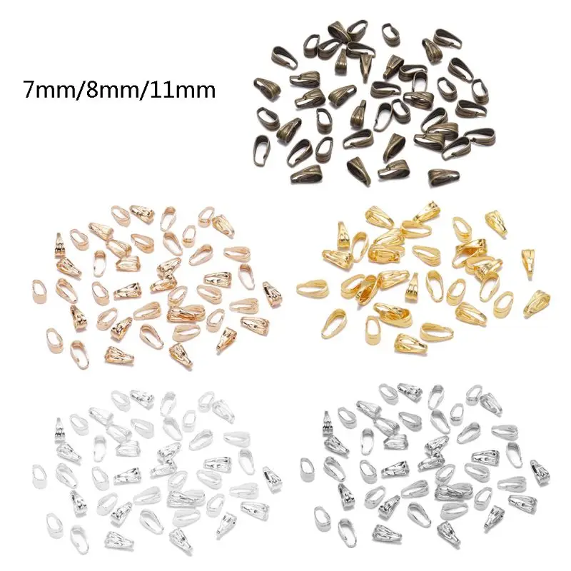 

100Pcs Beads Pinch Clip Clasp Bail Hooks Small Necklace Clasps Pendant Charms Clasps Crafting Jewelry Making Findings