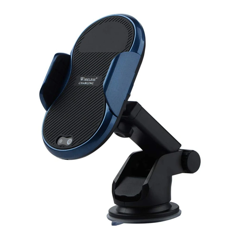 C8 10W Car Holder Wireless Fast Charger Infrared Automatic Suction Cup Car Wireless Charger For Android Ios(Black