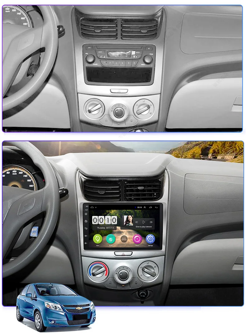 9 дюймов Android 8,1 полный сенсорный экран Автомобильная Мультимедийная система для Chevrolet Sail 2009- Автомобильный gps Радио Навигация