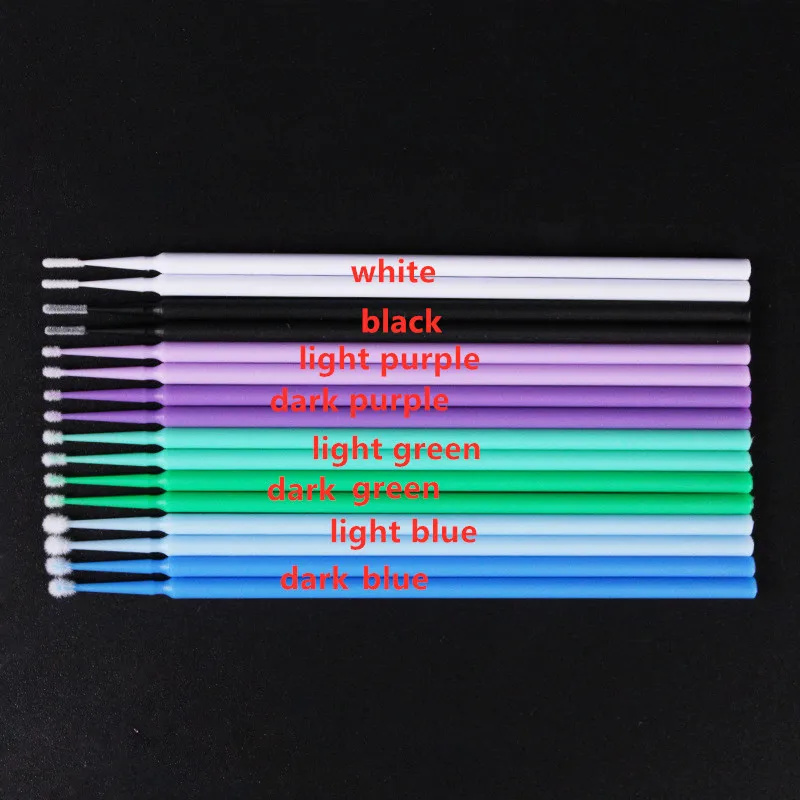 Microbrushes 10colors 300pcs for Eyelash Extension Makeup Brush Swab Disposable Individual Applicators Mascara Eyelashes Brushes