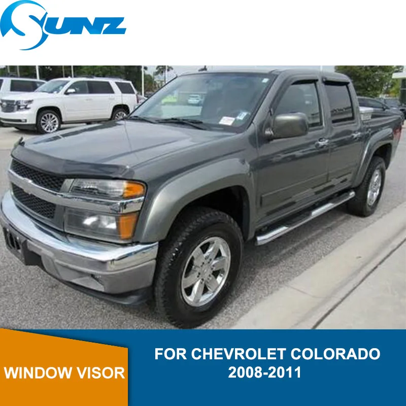 Дефлекторы боковых окон для chevrolet colorado 2008 2009 2010 2011 Черный дверной козырек Защита от Солнца Автомобильные аксессуары SUNZ