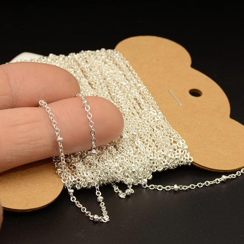 30 Feet Bulk Silver Plated Chain By The Yard, Dainty Chain By Spool