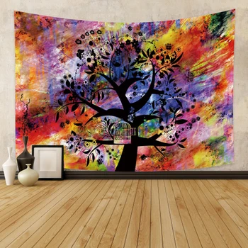 

Cassisy Tapestry Psychedelic Bedroom Watercolor butterfly Tree Wall Hangings Beach Mat Wall Carpet Blanket Dorm Home Decoration