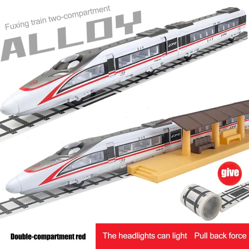 1: 87 красный/синий/оранжевый/Золотой Commuter набор игрушек-поезд из сплава высокоскоростная железная игрушка автомобиль мальчик сплав метро тянуть назад автомобиль - Цвет: 2 knots