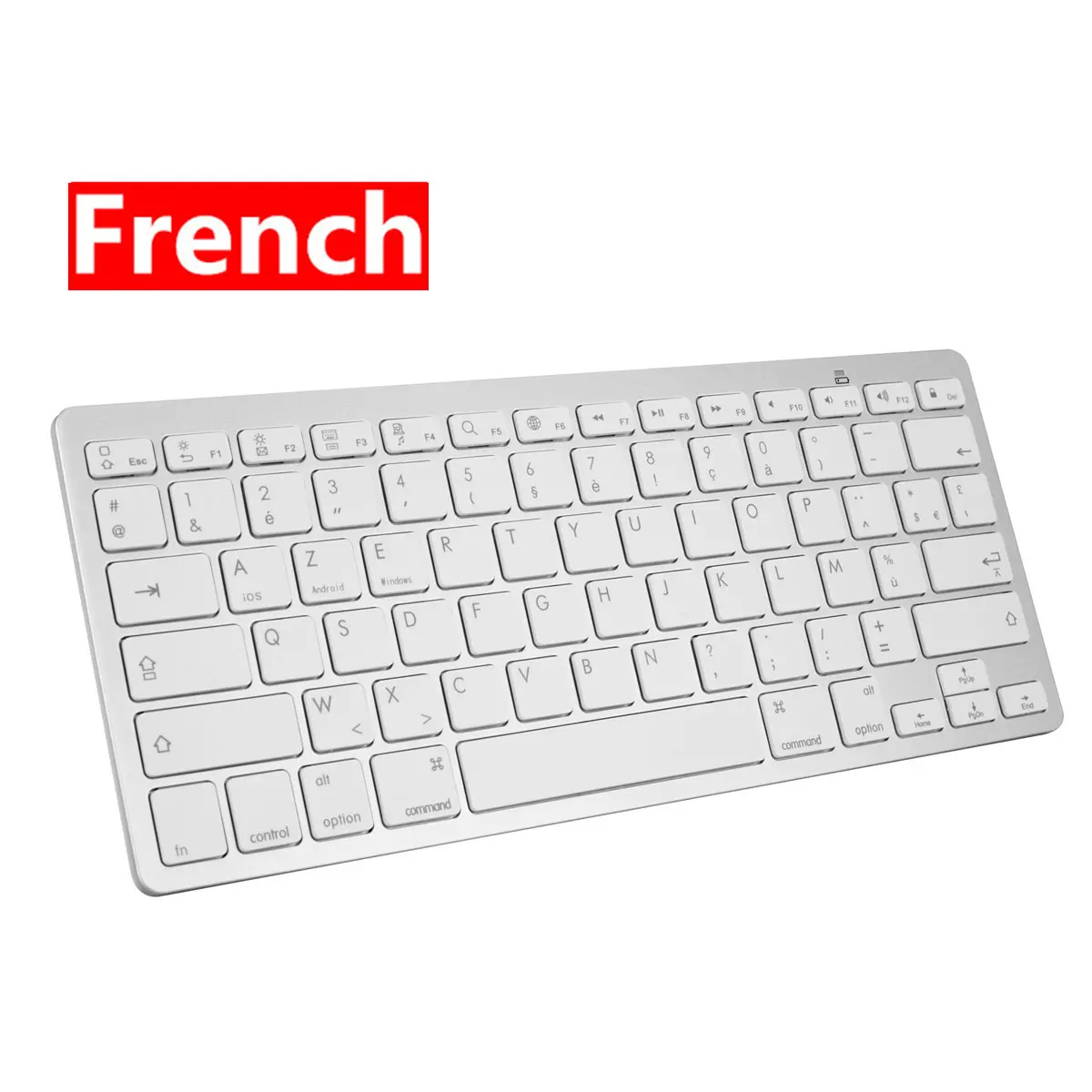 French Беспроводная bluetooth клавиатура многоязычный тонкий bluetooth 3,0 для планшета ноутбук, настольный компьютер Pad Телефон для IOS Android Micros - Цвет: French
