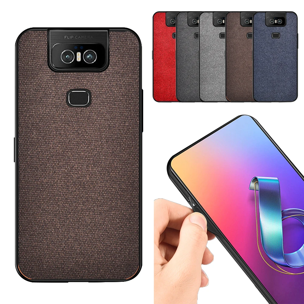 Для Asus ZenFone 6 ZS630KL Zenfone 6z чехол на заднюю панель тонкий скраб TPU PC тканевый с защитой