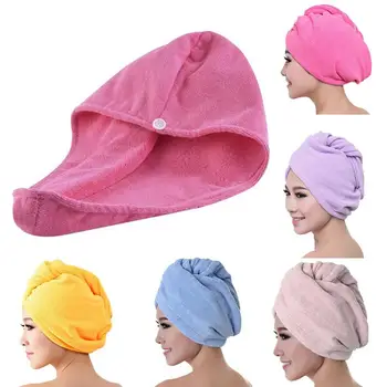 

Microfibre Shower Hair Drying Wrap Girls Women Lady's Towel Dry Hair Hat Caps Turban Head Face Wrap Bathroom Products TXTB1