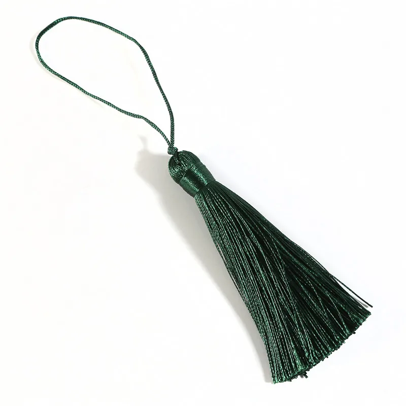 Dark Green 8 см шелковая бахрома для рукоделия, бахрома для Ювелирные изделия с кистями, сделай сам, бахрома, занавеска, подвесная одежда, подвеска, автомобильная сумка, украшение дома, шитье - Цвет: Dark Green