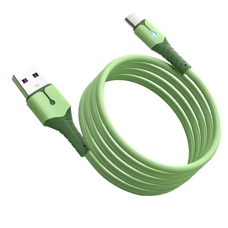 السائل تهمة كابل للأندرويد شحن سريع شاحن المغناطيس USB نوع C كابل سلك الهاتف المحمول الحبل مع LED 5A