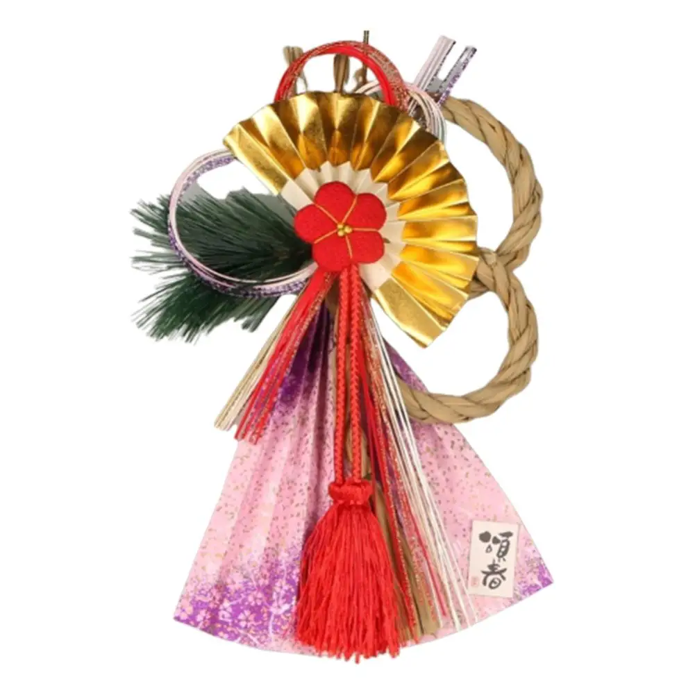 Соломенная подвеска в японском стиле, Новогодняя соломенная изгоняющая злые украшения ручной работы, украшение для дома, ресторана, двери, стены