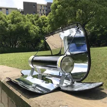 Outdoor Integrated Solar BBQ Grill Cooker Portable Parabolic Solar Cooker Camping Fuel Free Stoves Cooker Barbecue Cooking Tools