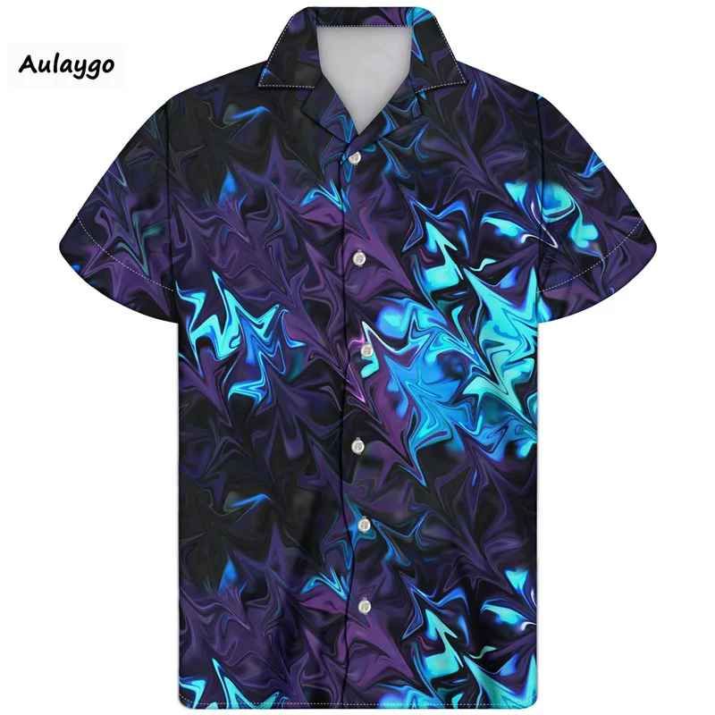 

Mens Clothing Campcollar Camp Collar Shirt Men 3D Design Short Sleeves Thin Breathable Summer Cloth Turn-down Collar Streetwear