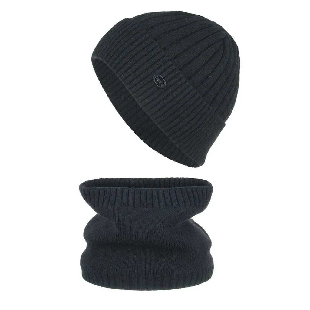 Унисекс Зима SKnit Beanie шапка и шарф наборы флисовая подкладка теплая шапка шарф набор осень женские вязаные наборы шарф шапка Новинка хит