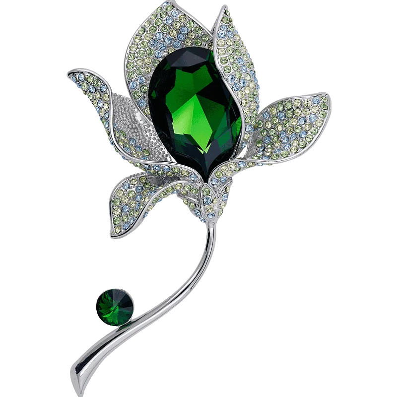 

Lily flower brooch with Swarovski element crystal brooch female buckle elegant lady coat corsage