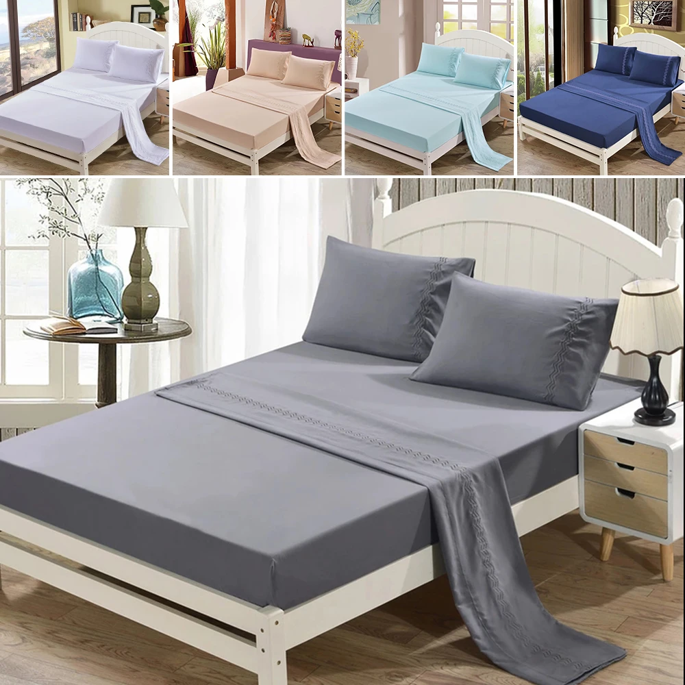 

DIDIHOU Solid color bedding sets Home Bedding Set 4pcs High Quality