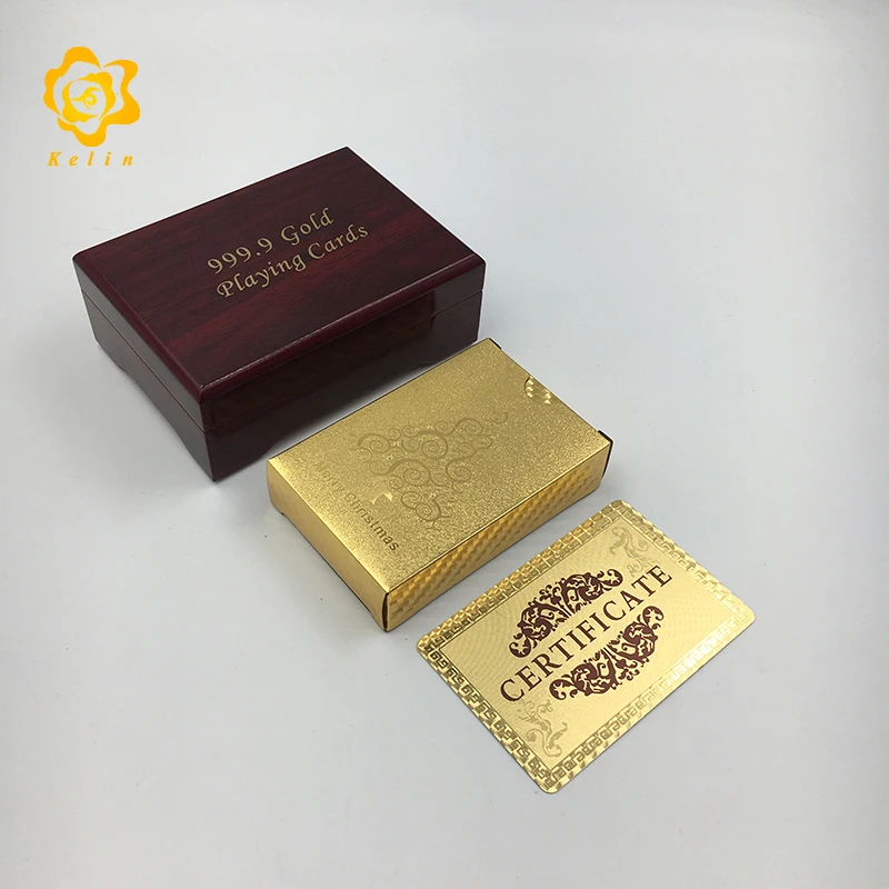 Holiday entertainment Gift Christmas santa clause 24K Gold Plated Playing Cards poker for family or friend party time
