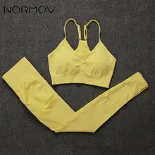 Комплект Спортивный NORMOV женский бесшовный, комплект для фитнеса и йоги, леггинсы с высокой талией и бюстгальтер пуш-ап, спортивная одежда, 2 предмета Комплект Спортивный NORMOV женский бесшовный, комплект для фитнеса и йоги, леггинсы с высокой талией и бюстгальтер пуш-ап, спортивная одежда, 2 предмета