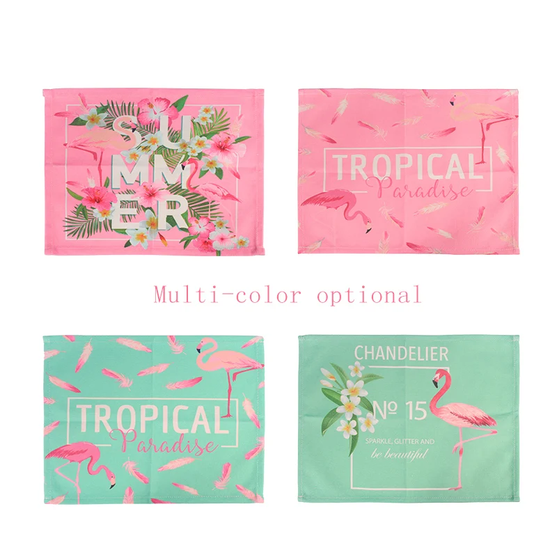 

Lidan Japanese-style Washable Linen Table Mat Pad Nail Art Salon Manicure Practice Pink Flamingo Patterns Pillow Hand Holder Mat