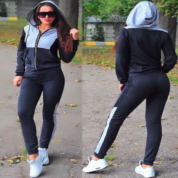 

Women Tracksuit Set Plus Size Zipper Hoodie Two Piece Set Women Casual Sport Suit Women 2 Piece Sets Sportswear Tracksuit Female