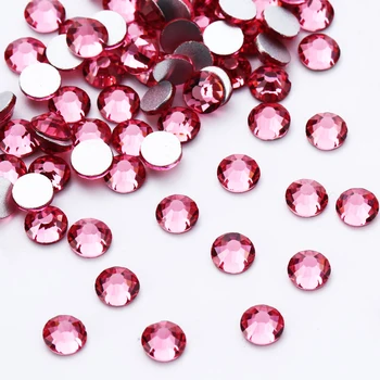

SS3-SS30 Rose red Rhinestones For Nails 3d Flatback Glass Strass Non Hotfix Crystal Charm Nail Art Glitter Decorations