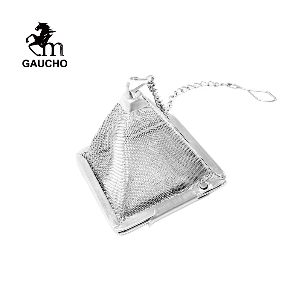 100 PCS/Lot Tea Mesh Strainers With Chain Pyramid Tower Shape Stainless Steel Infuser Yerba Mate Accessories Hot Wholesale TI-02 | Дом и сад