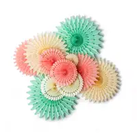 11 шт. бумажная розетка, веерные розетки, подвесные бумажные Цветочные украшения, летняя Свадебная вечеринка, день рождения, бытовое украшение - изображение