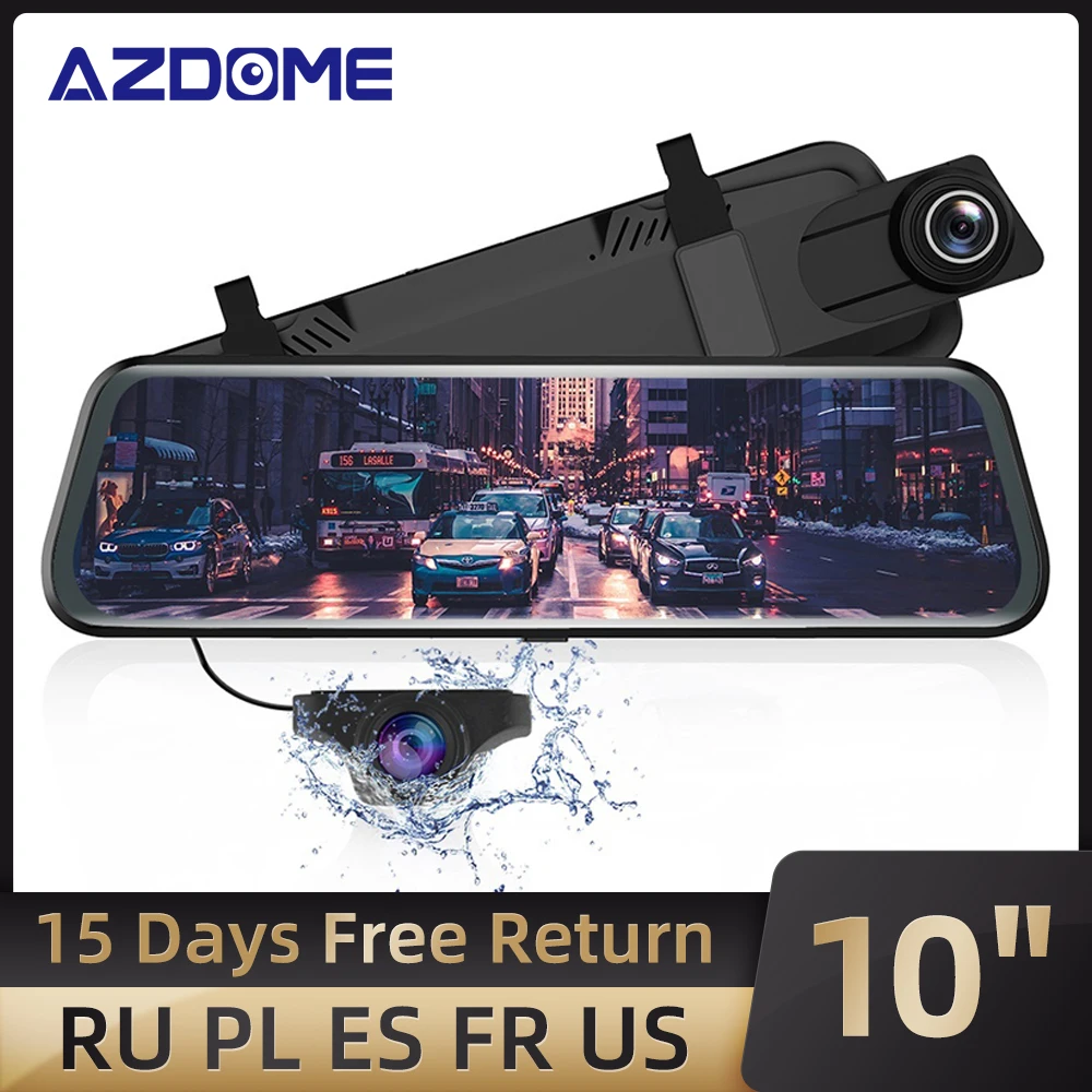 Зеркало видеорегистратор AZDOME 10 дюймов с сенсорным экраном|Видеорегистраторы| |