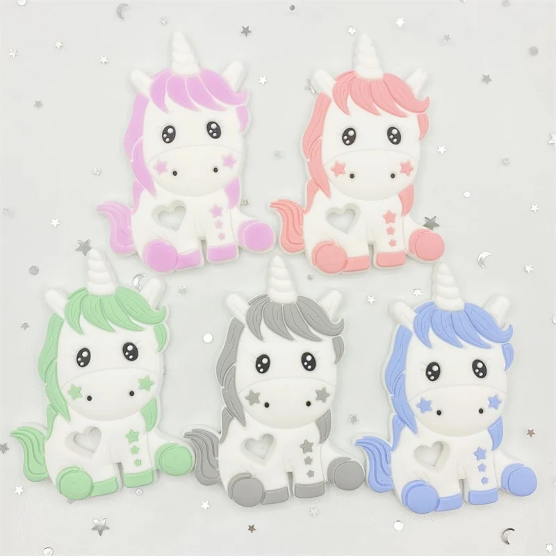Baby Unicorn Silicone Teething Necklace Rodents Gifts Mordedor Animal Bpa-Free Bite Cartoon