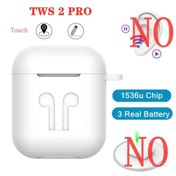 

Cheap TWS 2 Airpodding Wireless Headphones Bluetooth Earphone Headset Smart Touch Aire Earbuds With Mic Case for iPhone Android