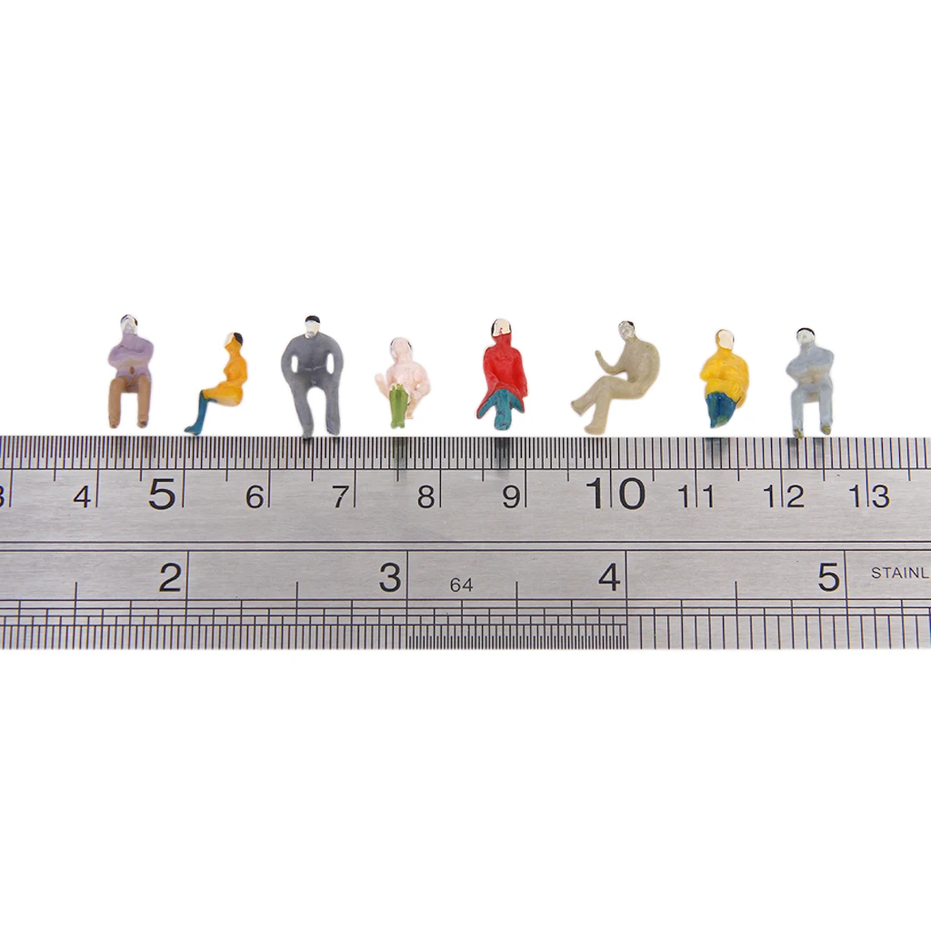 100x 1:100 HO Scale Train Painted Seated People Street Park Figures Accs 100x 1:100 HO Scale Train Painted Seated People Street Park Figures Accs