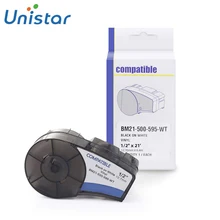 Unistar M21-500-595-WT, совместимый с Брэди этикетки с высокой адгезией виниловой пленки этикетки ленты, работа с Брэди BM.P21-PLUS