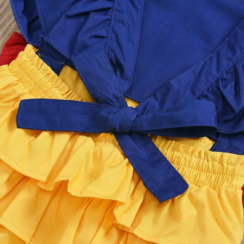 소녀 바디 슈트 여름 옷 2024 Backless Bowknot Ruffles 패치 워크 점프 슈트 for Kids 베이비 아이템 의류