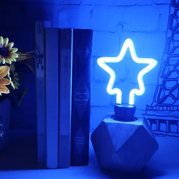

220V AC LED Night Lights Create Star Heart Butterfly Lotus Holiday Warm White/Red/Blue/Green Atmosphere Table Lamp Bedroom