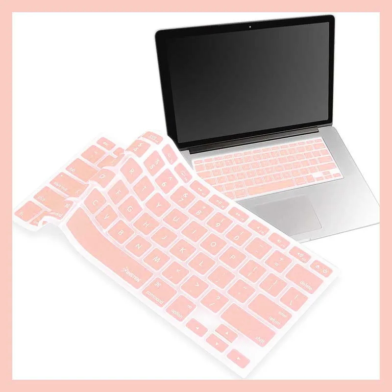 KK& LL Apple Macbook Белый/Air 13/Pro 13 15(CD-ROM)/RETINA дисплей 13 15 ноутбук-Силиконовый водонепроницаемый корпус клавиатуры США - Цвет: Rose Gold