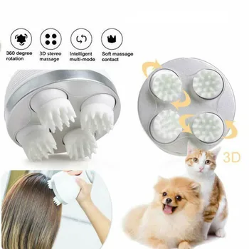 

3D Head Cat Massager Pet Intelligent Charging Massager Cats Automatic Rotate Waterproof Electric Dragon Claw Han Cleaner Dust