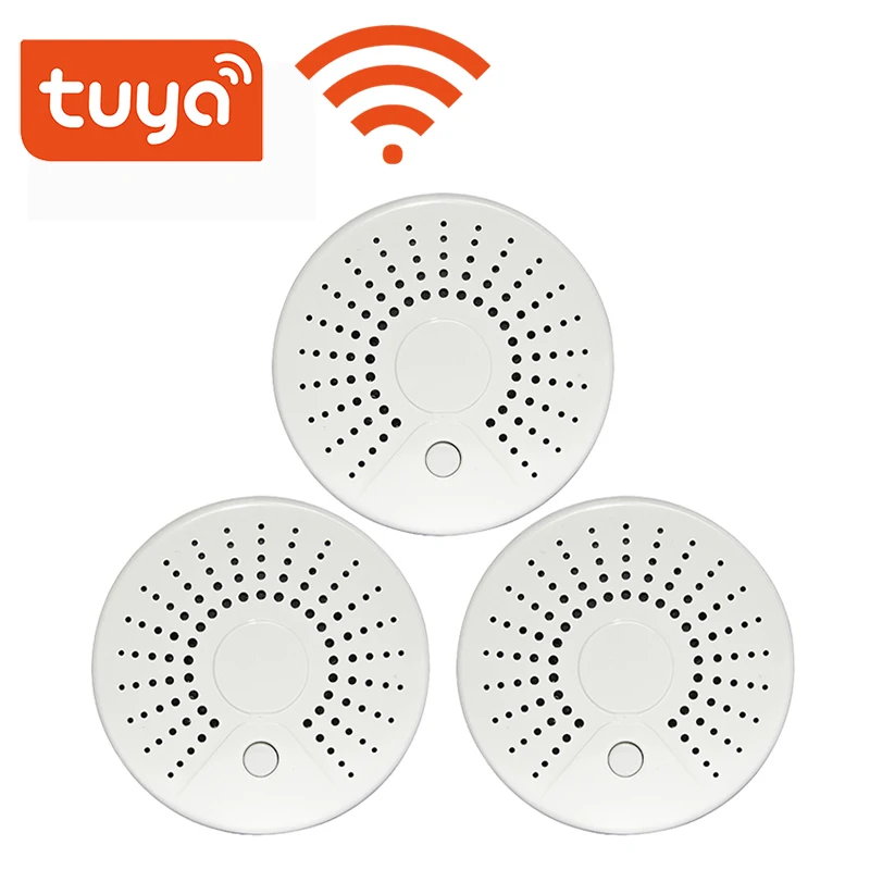 Tuya-sistema de alarma de seguridad inalámbrico, Detector de humo de vida inteligente independiente, WiFi, Sensor de temperatura de humo, WiFi