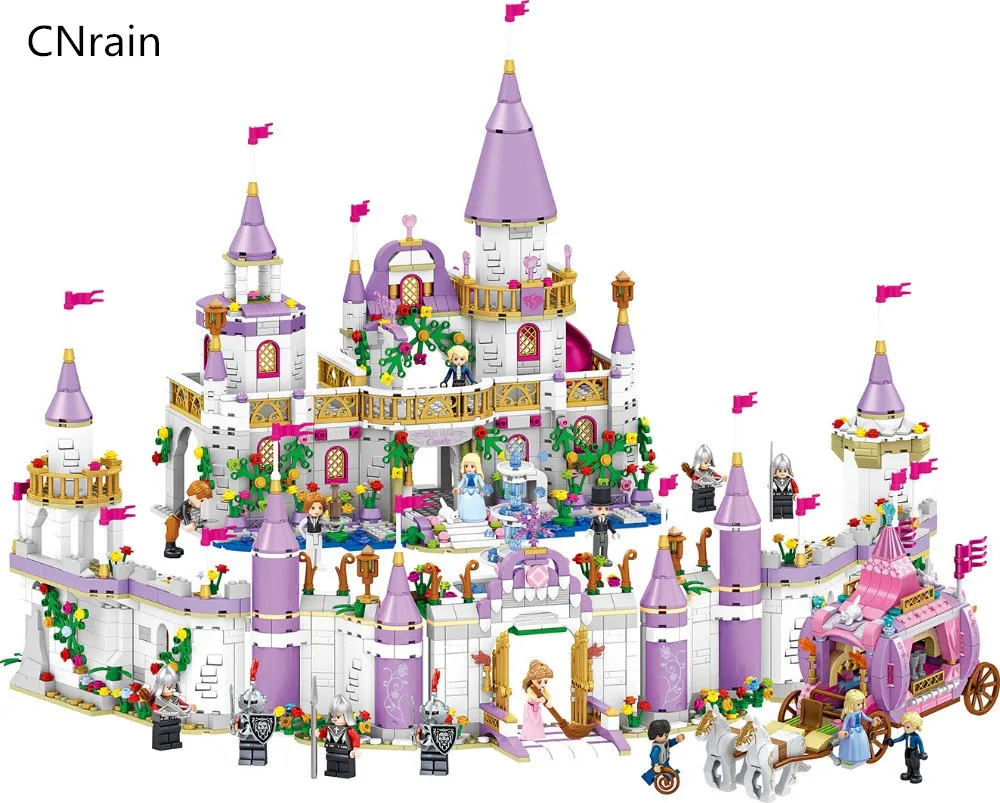 

7 sets Romantic Castle Princess Friends Girl Building Blocks Bricks For Children set model Compatible with city figures toy gifs