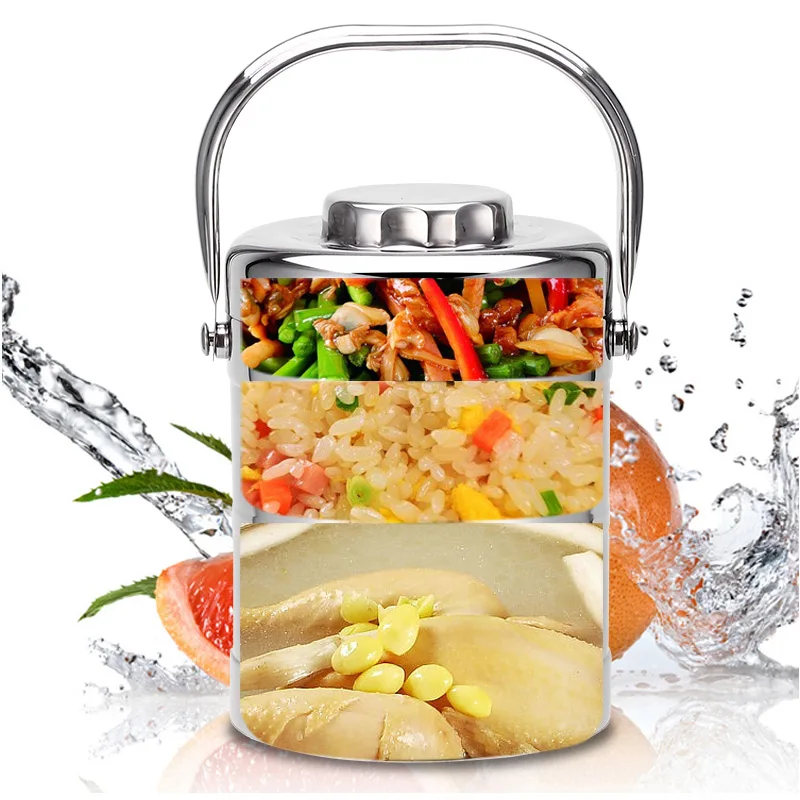 Вакуумный изолированный контейнер Bento из нержавеющей стали большой пищевой для