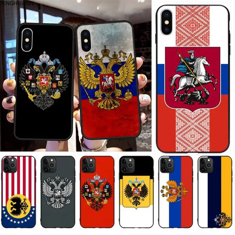 Чехол с российским гербом и флагом оболочка чехол для телефона iPhone 11 pro XS MAX 8 7 6 6S