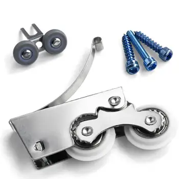 

2pcs Double Wheel Door Runners Rollers Replacement Window Door Wheels Sliding Enclosure Wheels Pulleys For Home Wardrobe