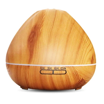 

Wood Grain Aroma Essential Oil Ultrasonic Air Humidifier with Changing LED Lights for Office Home Bedroom