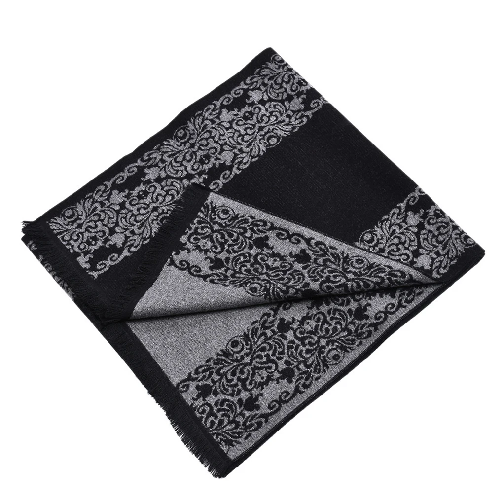 Клетчатый шарф, зимний шарф для пар, цветочный узор, для женщин и мужчин, шаль, одеяло, кисточка, круглый шарф, зима, осень, шейный платок, грелка